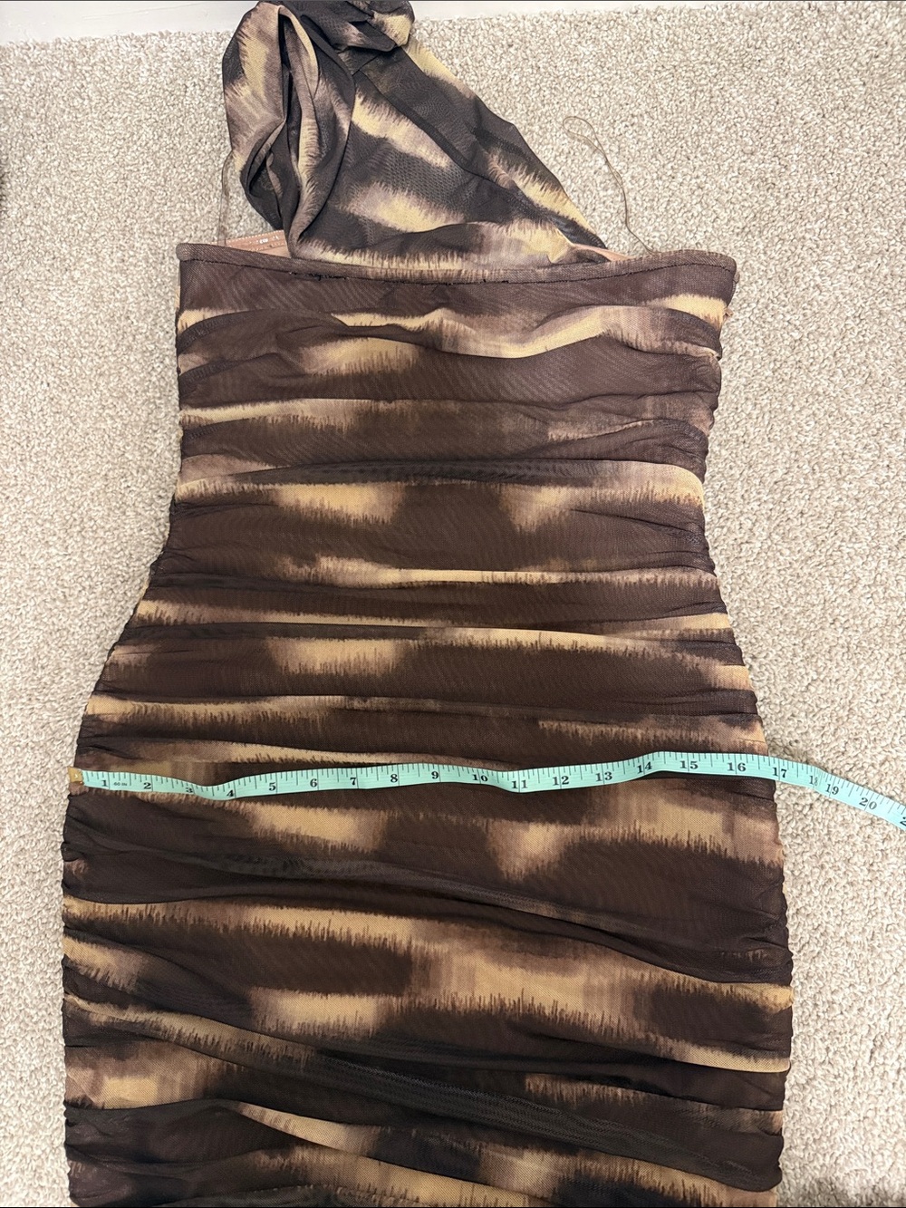 Elliatt One-Shoulder Mesh Midi Miley Dress - Picture 11 of 12